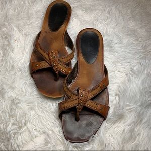 Cole Haan Tribal Boho Brown Leather Sandals
